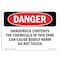 Signmission OSHA Danger Sign, 7" Height, 10" Width, Rigid Plastic, Dangerous Contents The Chemicals, Landscape OS-DS-P-710-L-1939 - alternate 1